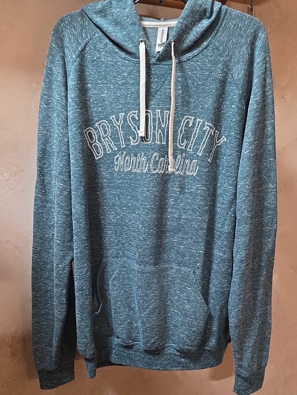 Jerzees Teal-Marled 'Bryson City North Carolina' Hooded Sweatshirt